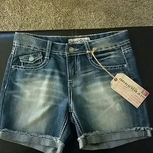 Brand New Girls Imperial Star Blue Jean Shorts